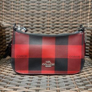 Coach Jes Baguette With Buffalo Plaid Print C6818